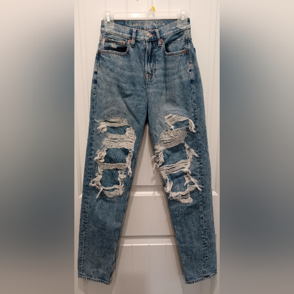 American Eagle  Distressed Baggy Jeans Sz 00 #I10